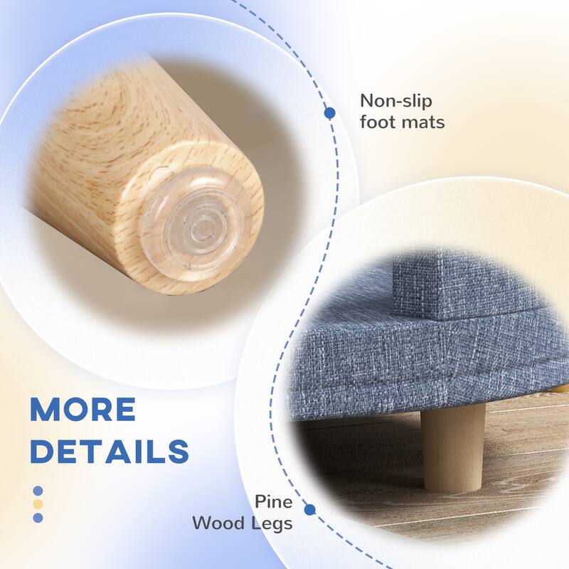 PawHut Dog Couch, Pet Sofa Bed for Large Dogs, Elevated Dog Sofa with Removable Top, Washable Cover, Blue