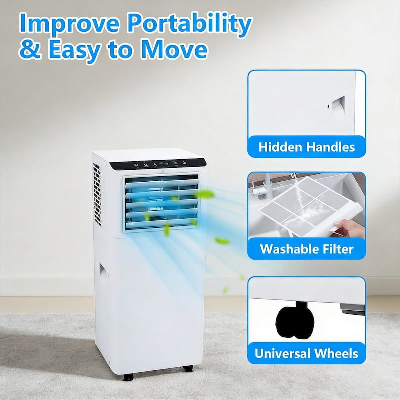 8000 BTU 3 in-1 Ac Unit, 24H Timer, Cools Room Up To 350 sq.ft