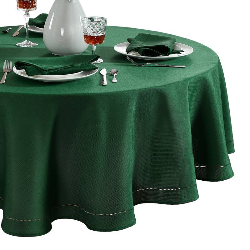 Alison Eyelet Punched Border Fabric Tablecloth