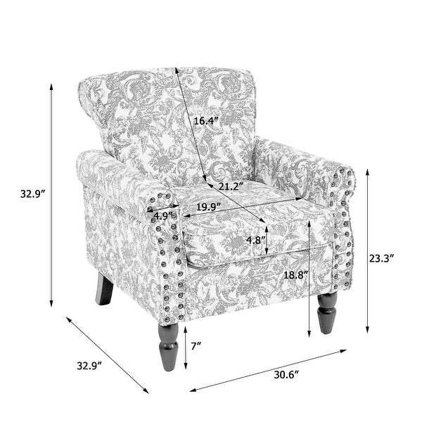 dimension image slide 0 of 11, Mid-Century Modern Accent Chairs with Nailhead Trim