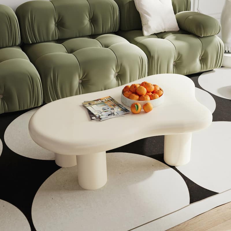 40 Inch Black Cloud Shaped Coffee Table