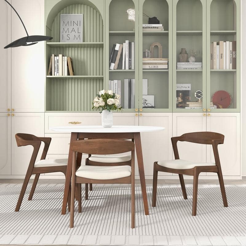 Spruce & Spring Modern Upholstered Dining Chairs Set with Solid Wood Frame Kitchen Side Chairs