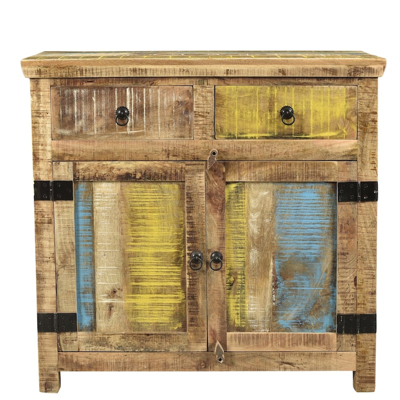 Handmade Suman Solid Mango Wood 2 Door Sideboard (India) - 34" x 18" x 36"