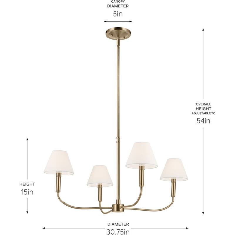 Kichler 52766 Eadie 4 Light 31" Wide Chandelier