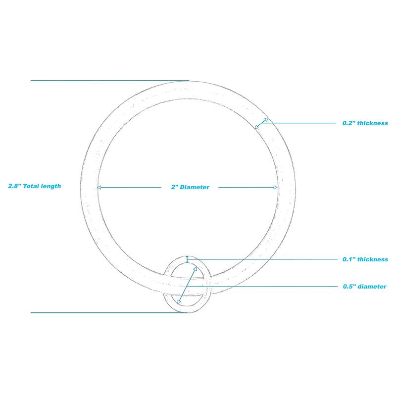 Meriville 2-Inch Inner Diameter Metal Flat Curtain Rings with Eyelets