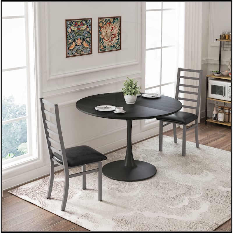 High Back Armless Metal Dining Chairs Set