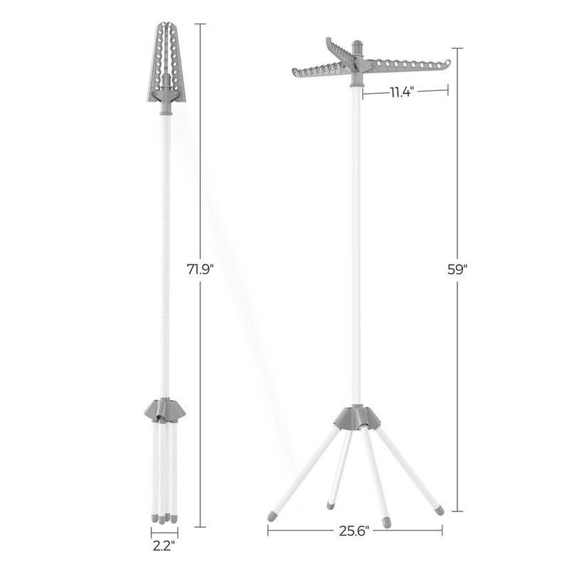 Stainless Steel Foldable Clothes Drying Rack with 360° Rotatable Arms Large Capacity and Space-Saving Design