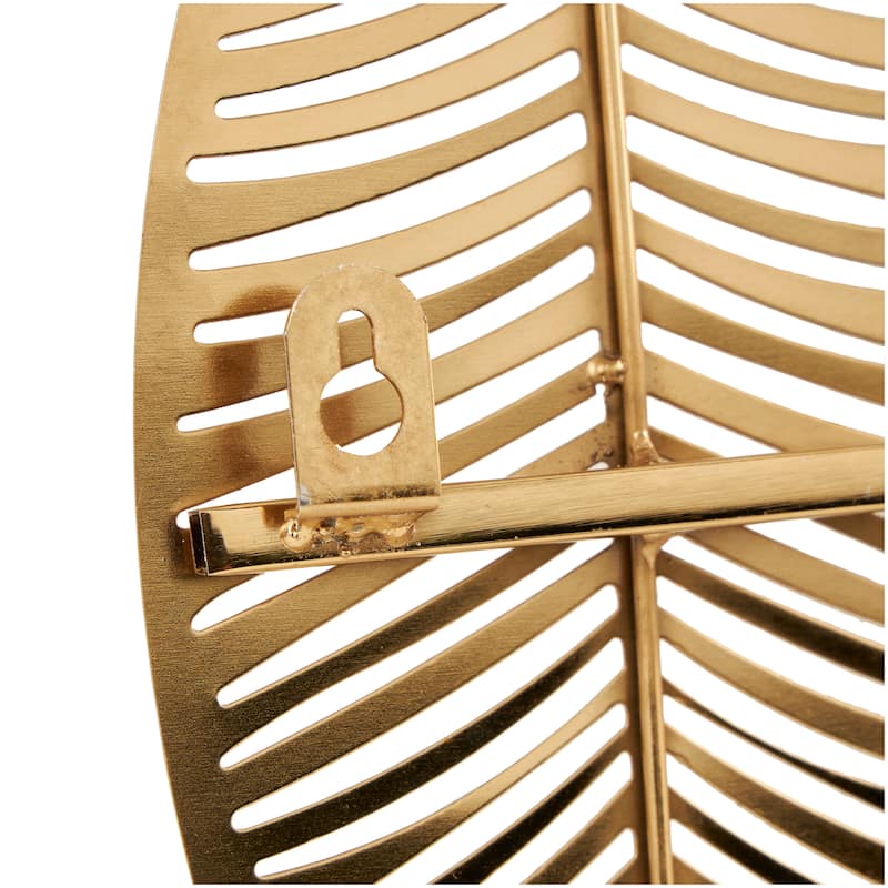Gold Metal Metallic Leaf Home Wall Decor with Silver Accents
