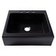 preview thumbnail 2 of 4, Parker Matte Black Fireclay 26" Single Bowl Quick-Fit Farmhouse Apron Front Drop-in Kitchen Sink with 3 Holes and Drain
