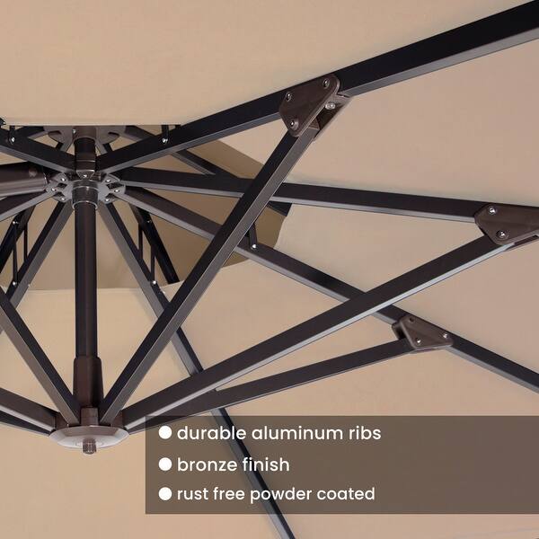 Shop Black Friday Deals On Crestlive Products Patio Luxury 12 Ft Double Top Round Offset Umbrella On Sale Overstock 31636635