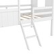 preview thumbnail 11 of 42, Twin Size Low Loft Bed House Bed with Roof, Side Windows, Ladder and Safety Guardrail, Playhouse Bed with Wood Frame for Kids