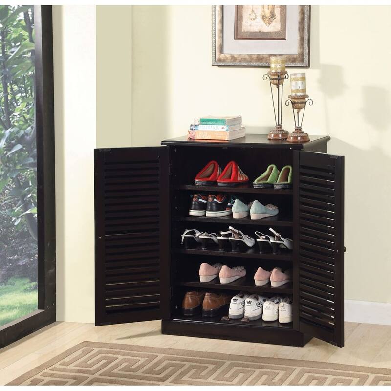 30'' Modern Transitional Design 1pc Shoe Cabinet Adjustable Shelves