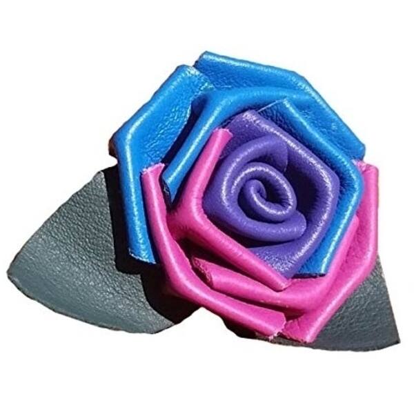 Shop Pride Bisexual Bi Sexual Bi Flag Colors Leather Rose Flower All Leather Wire Stem Made In Usa Overstock 27719696