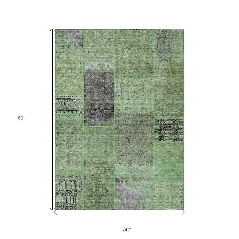 HomeRoots Patchwork Transitional Rectangle Outdoor Rug