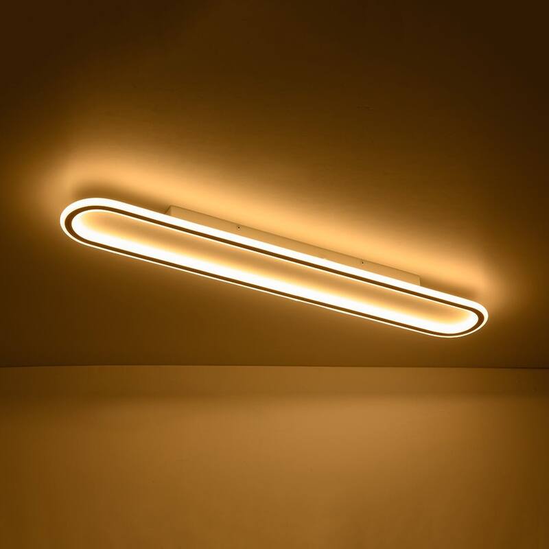Scandinavian Linear Wood Ring Dimmable LED Flush Mount Light