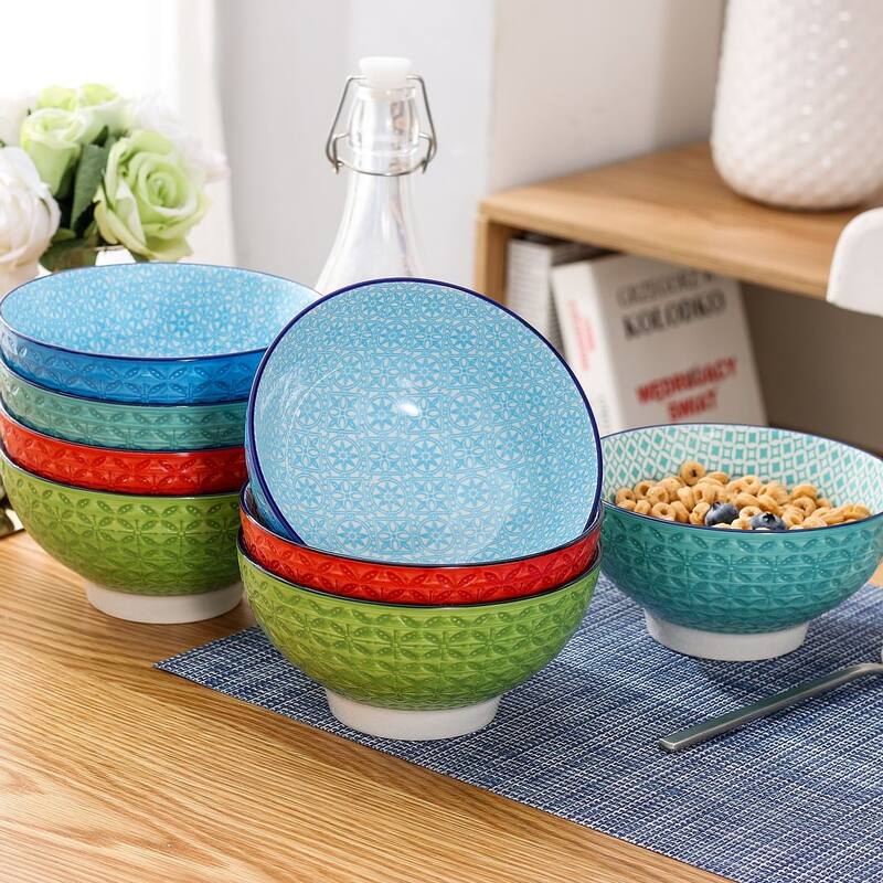 vancasso Macaron Porcelain 23Oz. Oriental Cereal Bowls Set