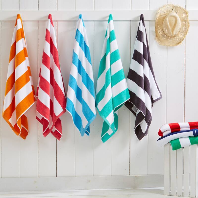 Luxurious Cotton Vibrant Colored Striped Beach Towel
