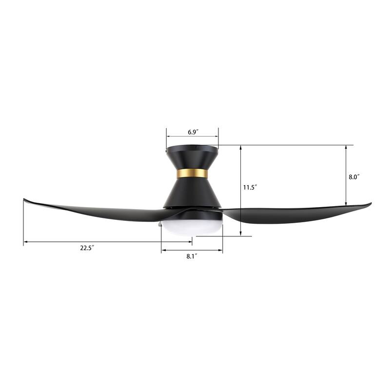 CARRO Chamomile 45" ABS 3-Blade Indoor Smart Ceiling Fan with Light and Remote Control