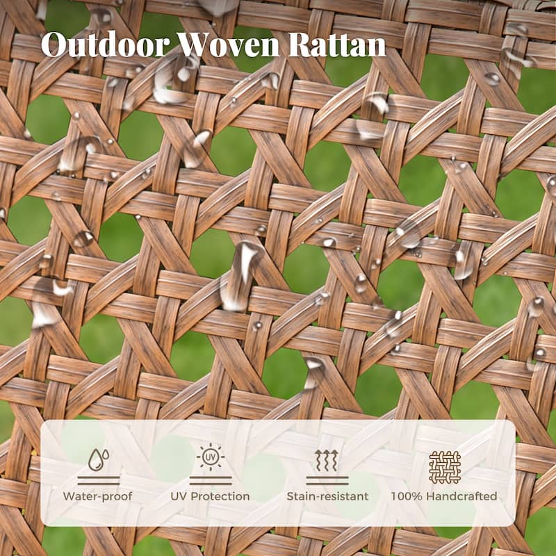 4-Piece Patio Furniture Wicker Outdoor Bistro Set, All-Weather Rattan Wood Conversation Set with Soft Cushions by Havenside Home
