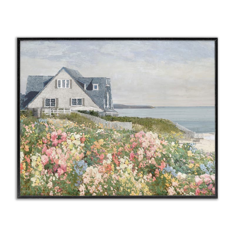 Stupell Coastal Cottage Meadow Framed Giclee Art Design By Amber Sterling - 30 x 24 - Black