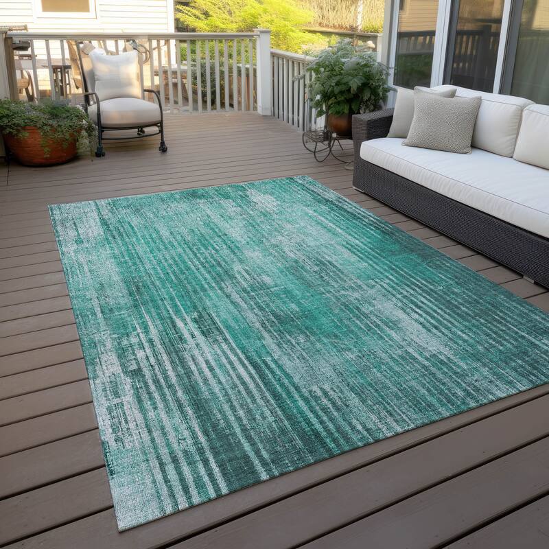 Machine Washable Indoor/ Outdoor Chantille Modern Ombre Rug