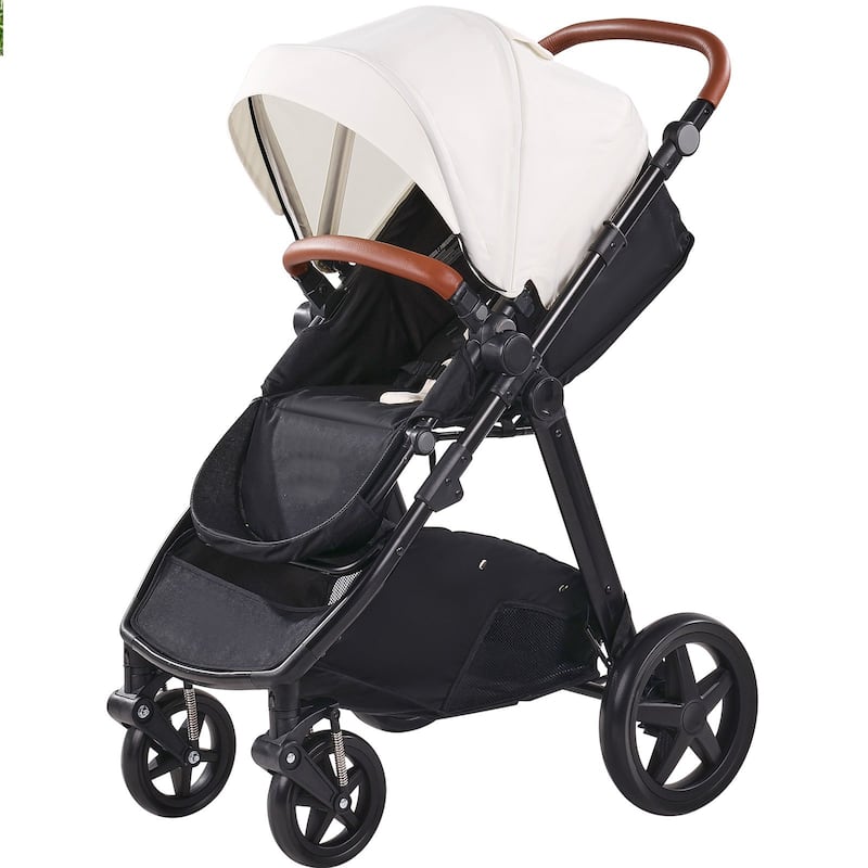 Oxford Aluminum Stroller with Bassinet and Adjustable Canopy - 35.4” L x 25.8” W x 43.9” H