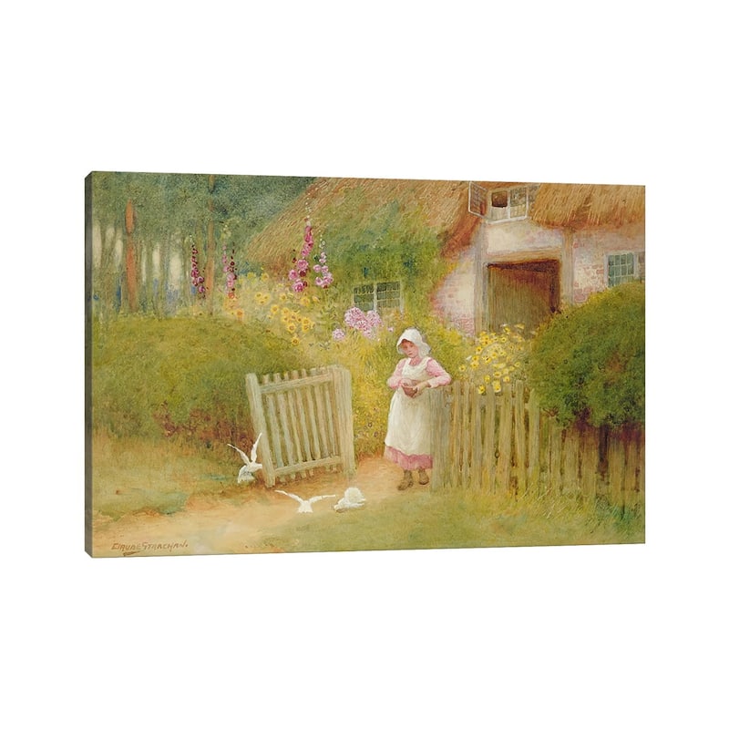 iCanvas "Feeding the Doves" by Arthur Claude Strachan Canvas Print