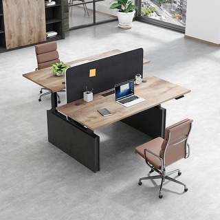 59inch Adjustable Computer Cubicle Standing Office Desk with Built-in USB Outlet