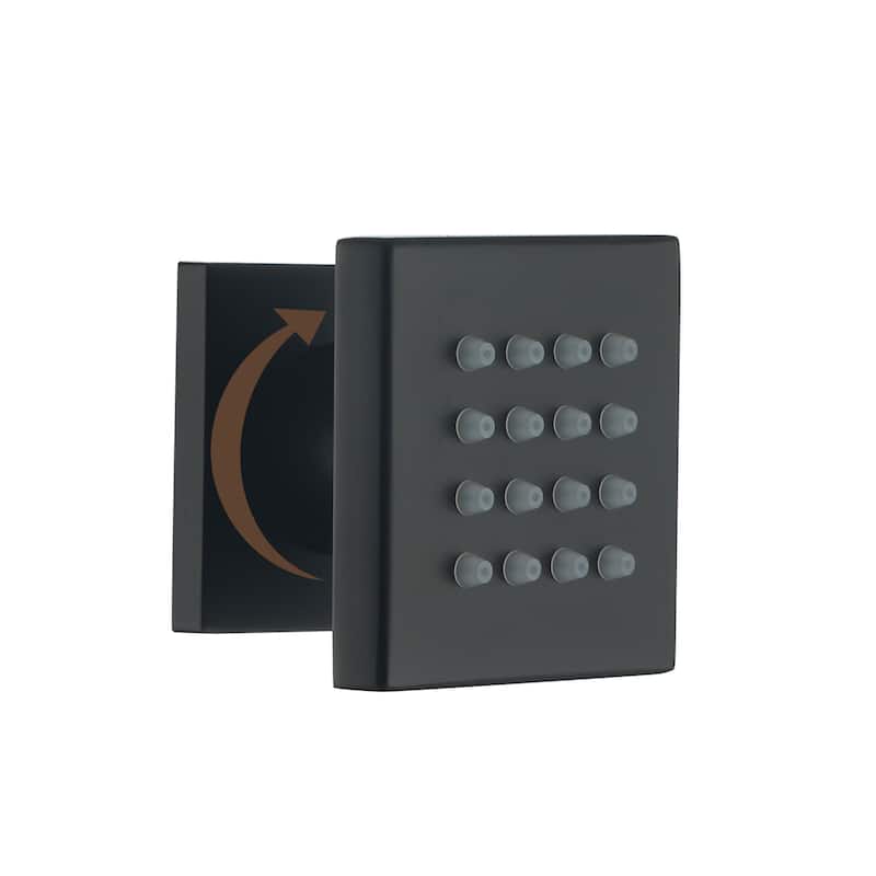 2" Classic Body Spray with Self-Cleaning Nozzles - Wall-Mount Body Jet, 1 Piece (Valve Not Included) - 2" x 2" - Matte Black