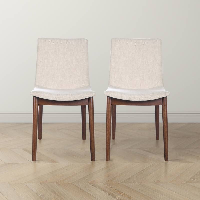 Maralunga Solid Wood Italian Style Linen Dining Chair (Set of 2)