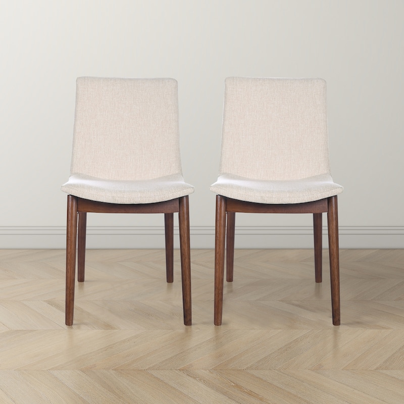 Maralunga Solid Wood Italian Style Linen Dining Chair (Set of 2)