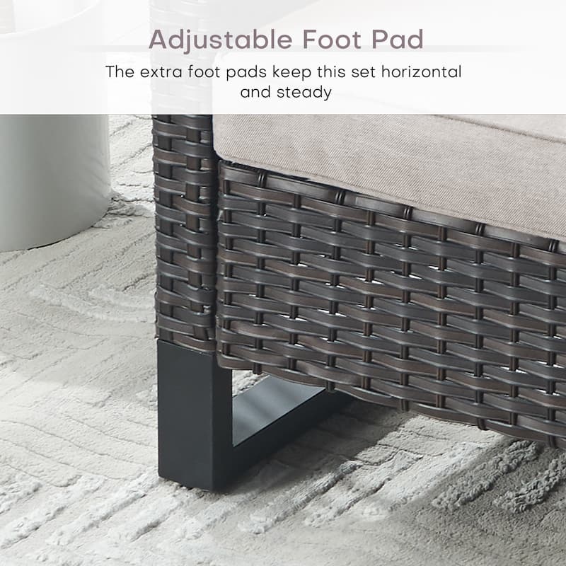 3-Seat Patio Wicker Sofa with Deep Seat
