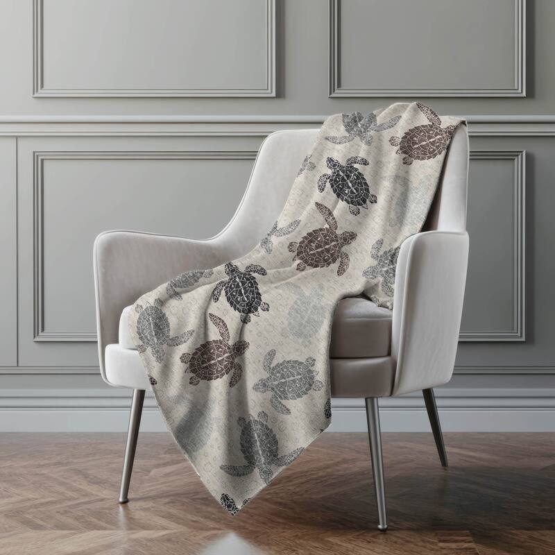 Premium Machine Washable ASB192 Turtle Sherpa Throw Blanket