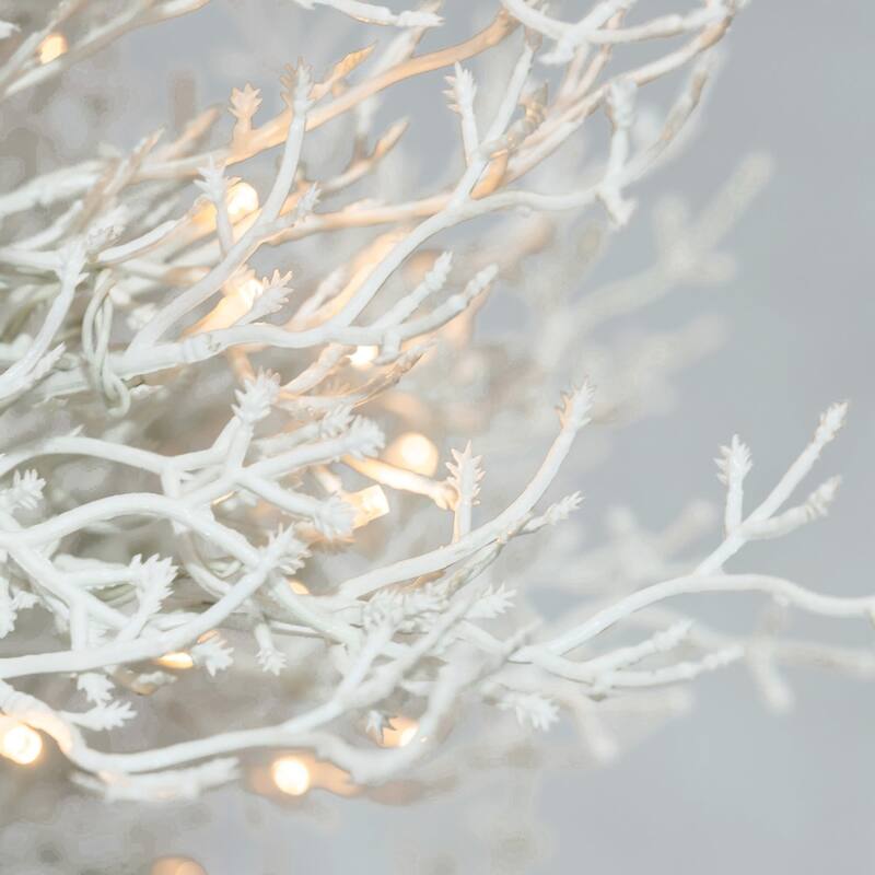 HomeRoots 4' White Pre Lit Sparse Artificial Christmas Tree - 33.50 in. x 48.00 in. x 33.50 in.
