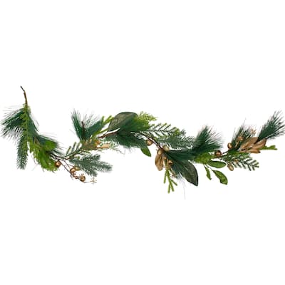 5' Leaves Berry and Cedar Artificial Christmas Garland - Unlit