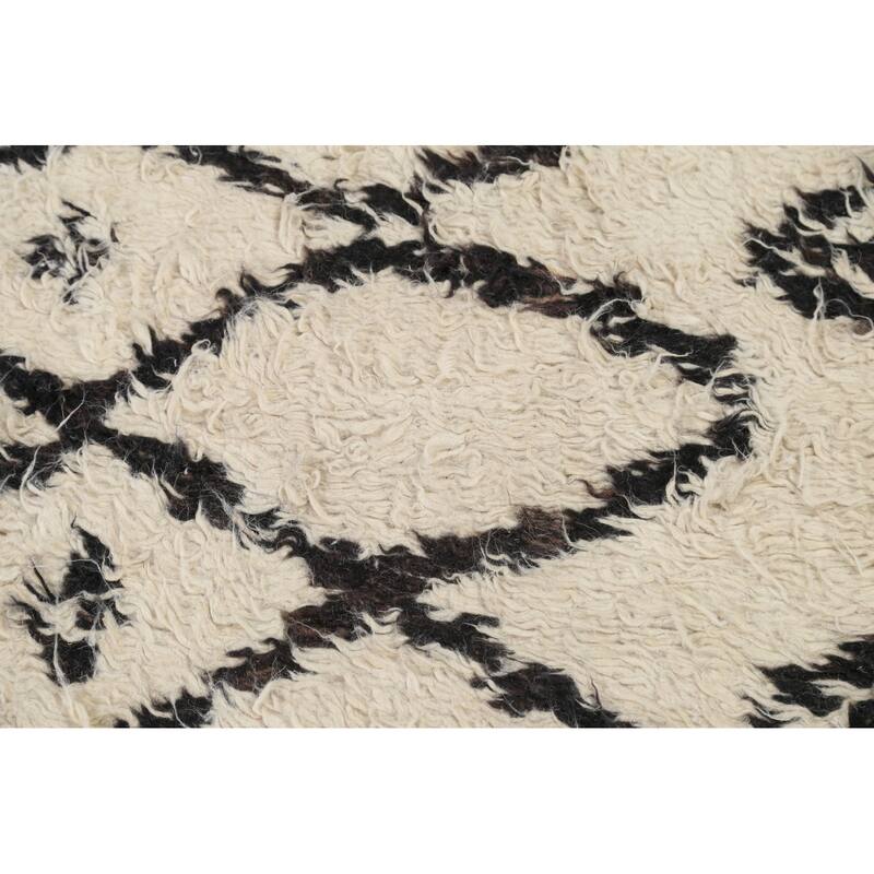 Vegetable Dye Moroccan Berber Oriental Wool Runner Rug Hand-knotted - 4'9" x 11'7"