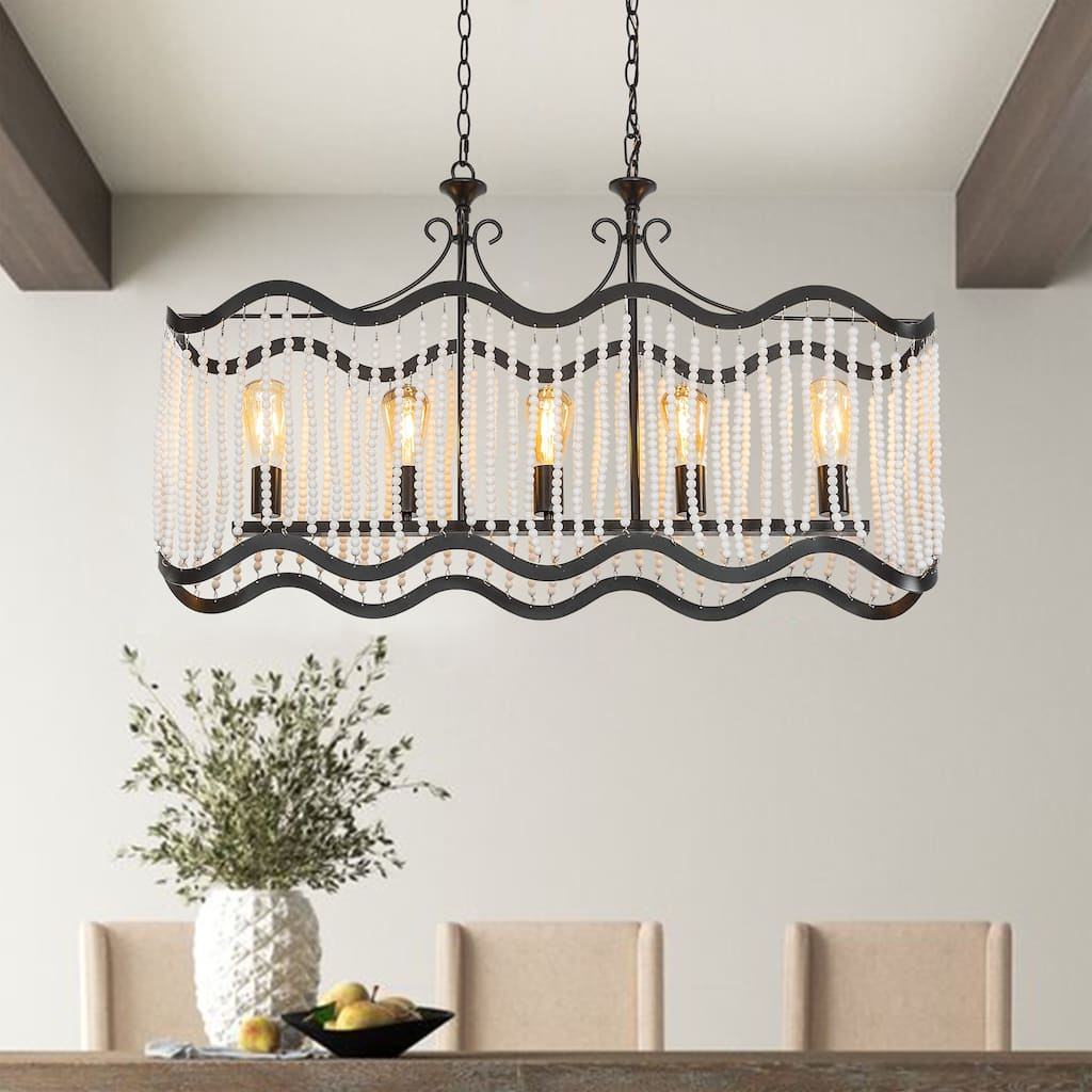 5 Light Linear Pendant Lighting for Kitchen Island - 38.58"x9.06"x22.05"