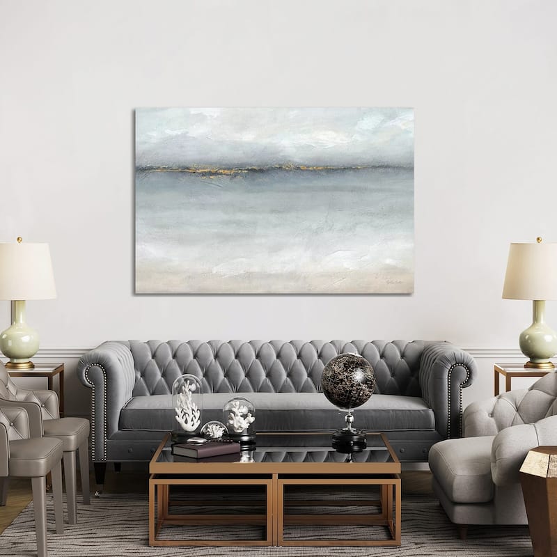 iCanvas "Serene Sea Grey Gold Landscape" by Cynthia Coulter Canvas Print