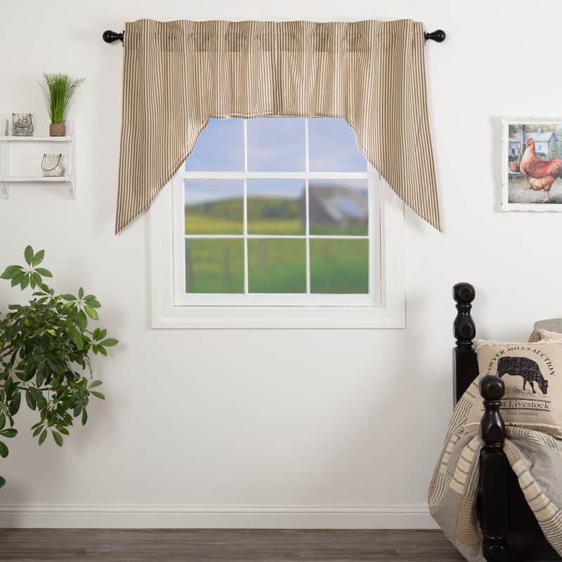 Sawyer Mill Ticking Stripe Swag Set - Swag 36x36x16 - Swag 36x36x16
