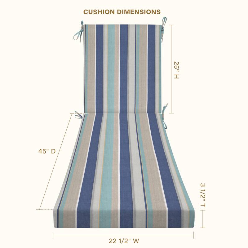Textured Chaise Lounge Cushion - 22.5" wide x 70" long x 45" deep x 3.5" thick