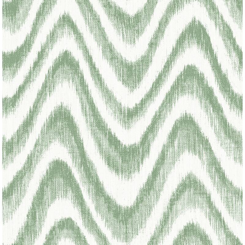 A-Street Prints Bargello Green Faux Grasscloth Wave Wallpaper