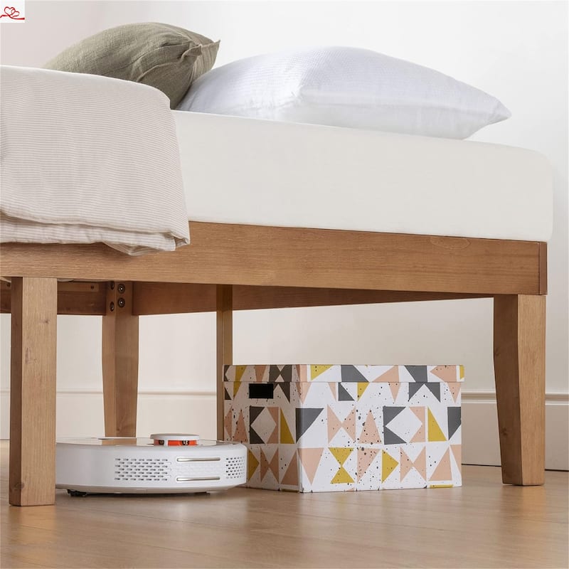 16 Inch Solid Wood Platform Bed with Wooden Slats