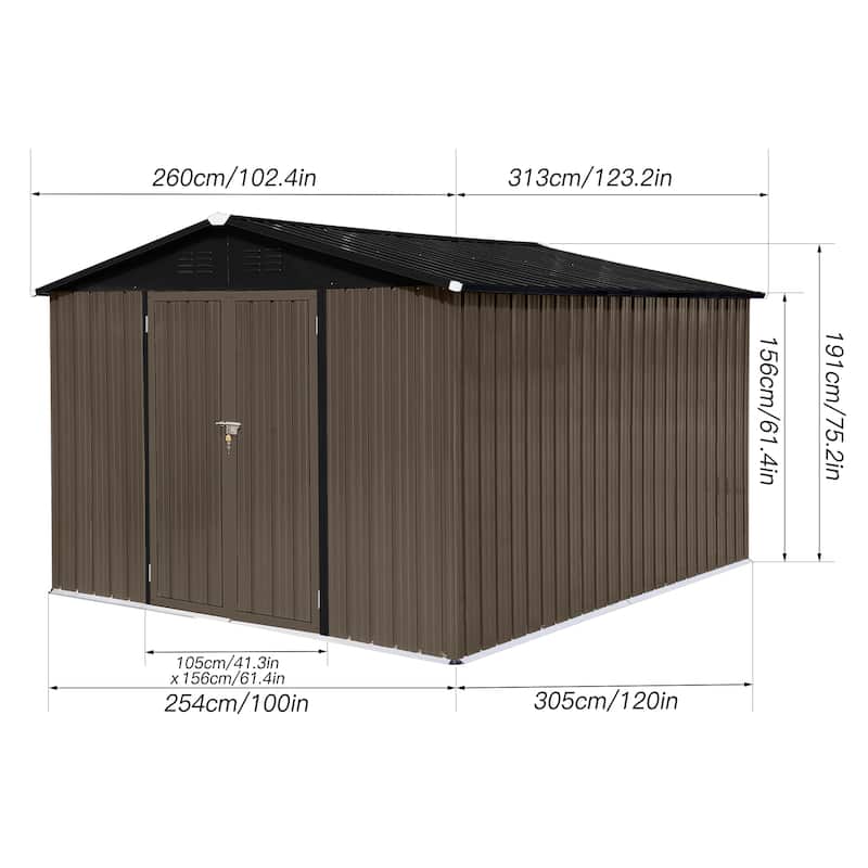 Metal garden sheds 10ftx12ft outdoor storage sheds with window