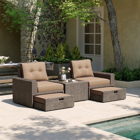 Ove Decors Langley 5-Piece Conversation Set in Brown