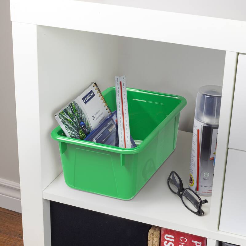 Storex Small Cubby Bin, Green, Pack of 5