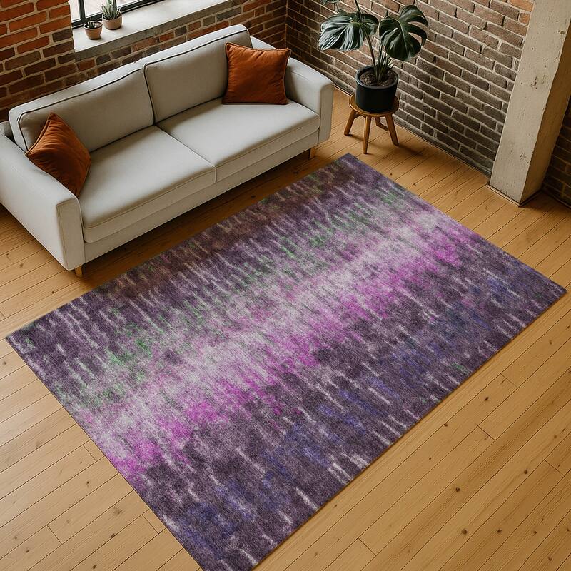 Machine Washable Indoor/ Outdoor Contemporary Ombre Chantille Rug