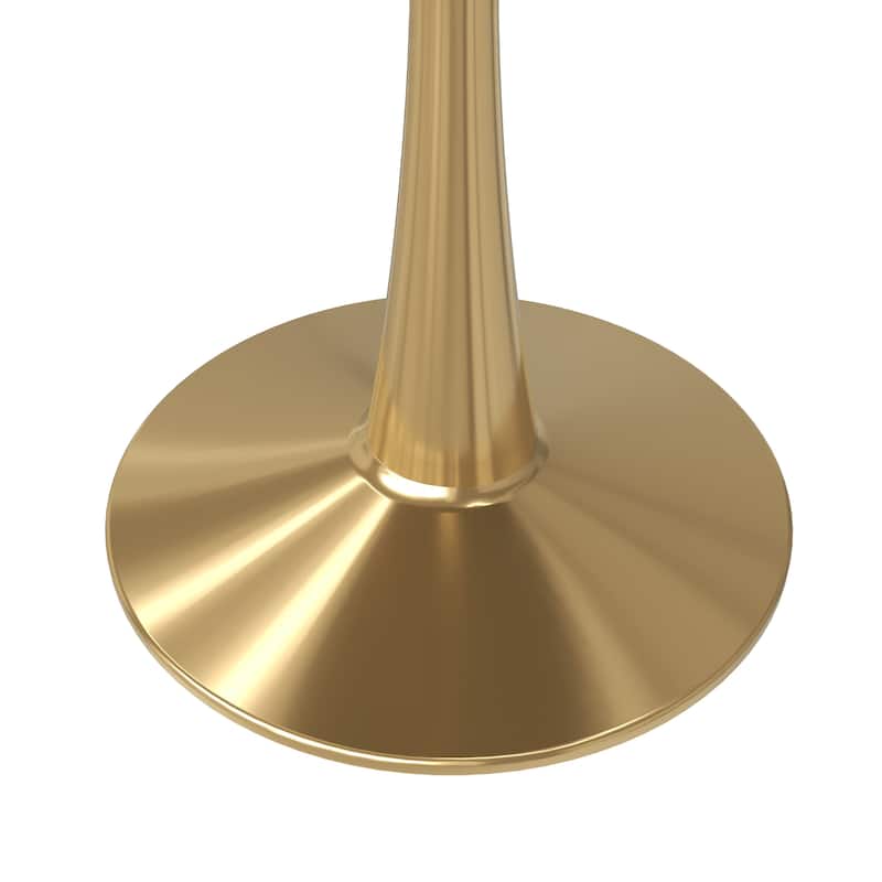 Bristol 40" Modern Round Dining Table with Accent Gold Steel Pedestal Base, Scratch-Resistant and Easy-Care