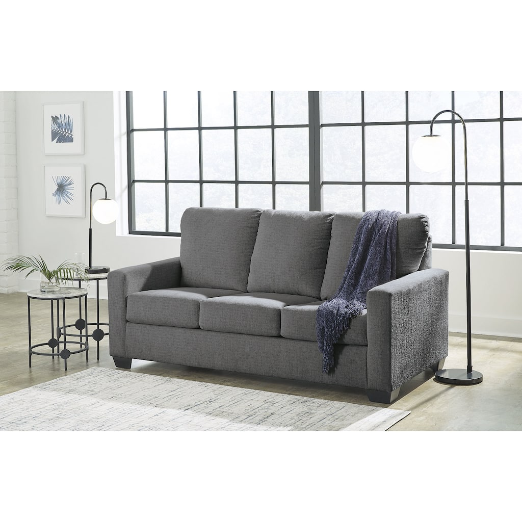 Signature Design by Ashley Rannis Pewter Full Sofa Sleeper - 76"W x 40"D x 39"H