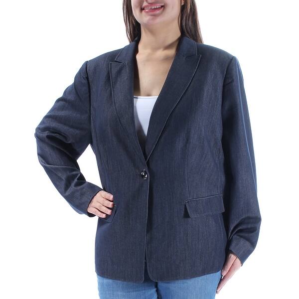 Shop Tahari Womens Navy Blazer Wear To Work Jacket Plus Size 18w