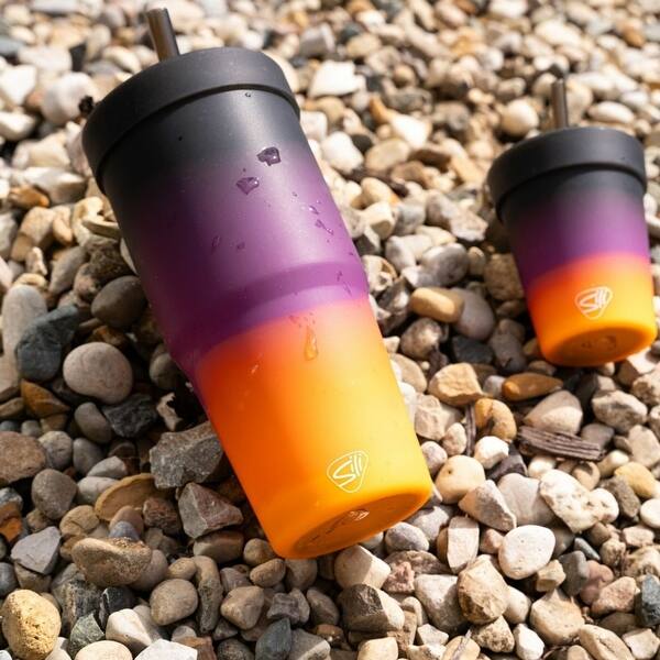 Silipint: Silicone 32oz Straw Tumblers: 2 Pack - Sun Storm